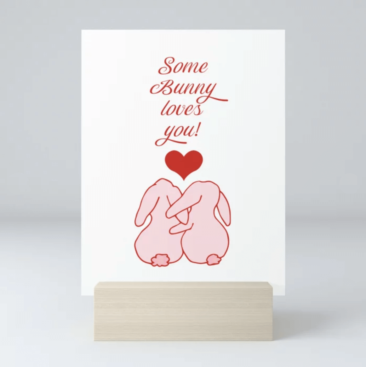 Some bunny love you – text with illustration on white background